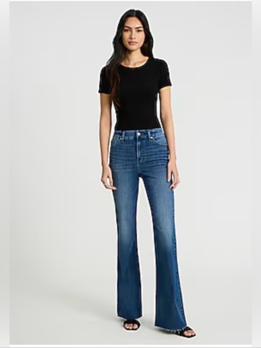 Express Boot Cut High Rise Jeans in Medium Blue Wash Size 4 Short